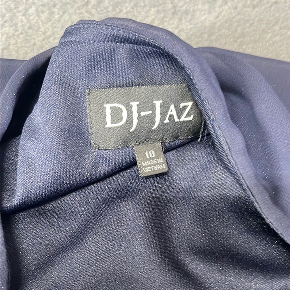 JCPenney Navy Blue Midi Dress with Embellished beaded Shoulders‎ - Picture 8 of 10